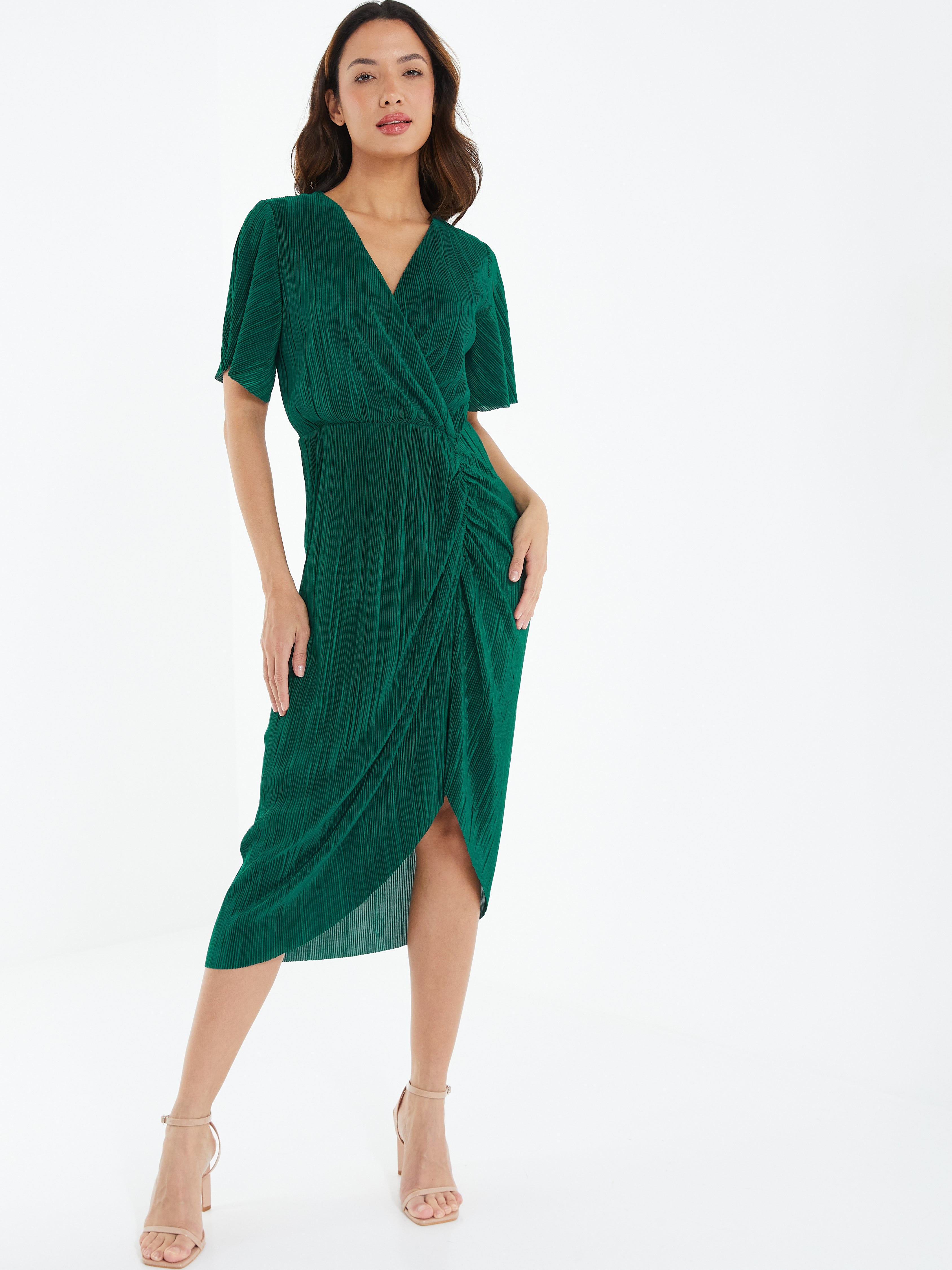 quiz ruched midi dress Navy Quiz Satin Ruched Midi Dress