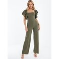 thumbnail image 1 of QUIZ - Women's Square Neck Frill Palazzo Jumpsuit, 1 of 4