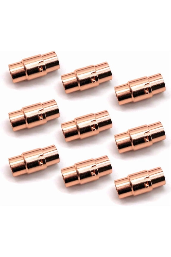 10 PCS Magnetic Jewellery Bracelet Clasps for Leather Necklace Bracelet Cord End Caps for Jewellery Making (Rose Gold, 3 mm)