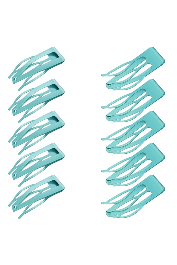 24 Pieces Double Grip Hair Clips Metal Snap Hair Clips Women Hair Barrettes for Hair Making, Salon Supplies (Light Blue, 2 Inch)