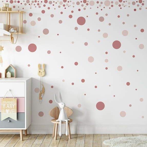 QUMENEY 280 Pieces Polka Dot Wall Decals Dot Wall Stickers for Girls Bedroom Living Room Nursery Kids Bedroom Classroom Decor