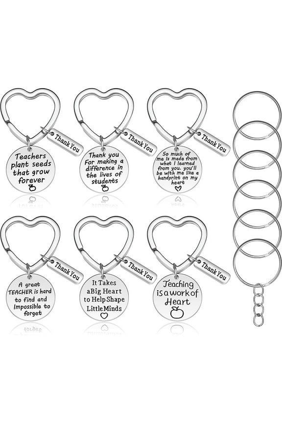 QUMENEY Durable Teacher's Day Gift Keychain, 6 Pack