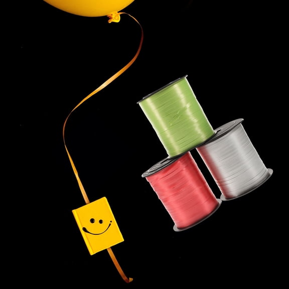 QUMIIRITY 3 Rolls DIY Balloon Ribbons Plastic Spool for present Wrapping Parties Weddings 11.8x3.5x3.9in