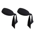 thumbnail image 1 of QUMONIN 2pcs Headband Stretch Head Tie Sports Sweatband Sweat Hairband Headband Tied for Outdoor Runing Tennis Basketball Yoga(Black）, 1 of 9