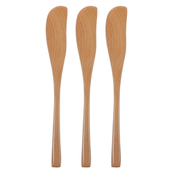 QUMONIN 3pcs Wooden Butter Spreader Set for Kitchens & Japandi Decor
