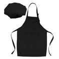 thumbnail image 1 of QUMONIN Kids Chef Hat and Apron Set - Black Smock for Toddler Cooking Costume (Size), 1 of 9