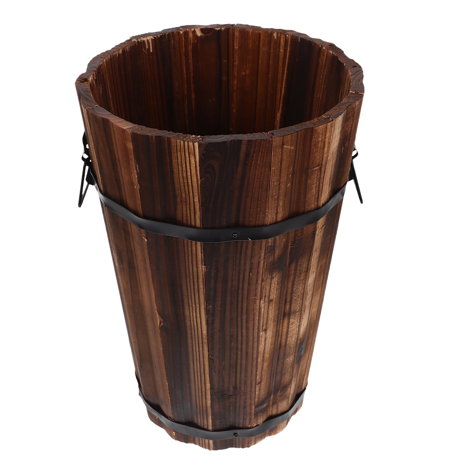 QUMONIN Rustic Trash Can Wooden Bin Farmhouse Trash Can For Bathroom ...