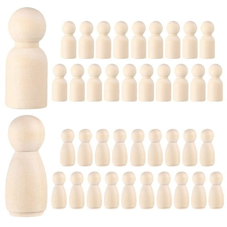 QUMONIN Unfinished Wooden Peg Dolls Crafts Supplies