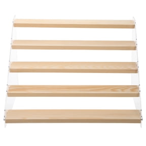 Whitewashed Wood Cupcake Stand, 3 Tier Half Moon Dessert Stand – Rustic Semicircle Tiered Display Riser for Cupcakes, Desserts & Party Decor