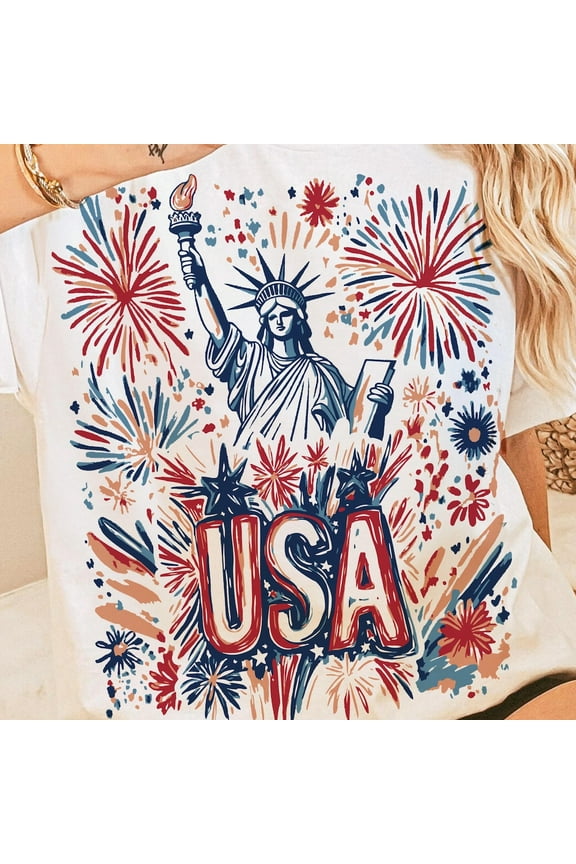 Boho Usa Shirt, Retro America Brushstroke Shirt, Coquette 4Th Of July Shirt, Girly Usa Shirt, Glitter Memorial Day Shirt, Boho America Shirt Unisex S-5XL Hot Trending Shirt
