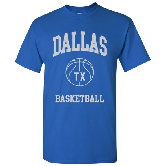 QUNHSHIRT Dallas Classic Basketball Arch - Hometown Sports Team T-Shirt Unisex S-5XL Hot Trending Shirt, Vintage Birthday Gift