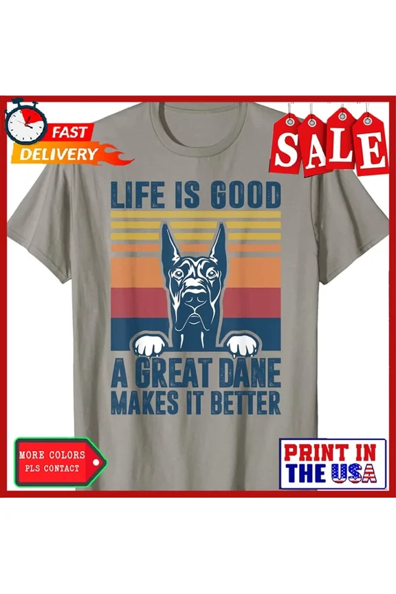 Great Dane Gifts For Women Men Great Dane Dog Dad Mom T-Shirt Unisex S-5XL Hot Trending Shirt, Vintage Birthday Gift