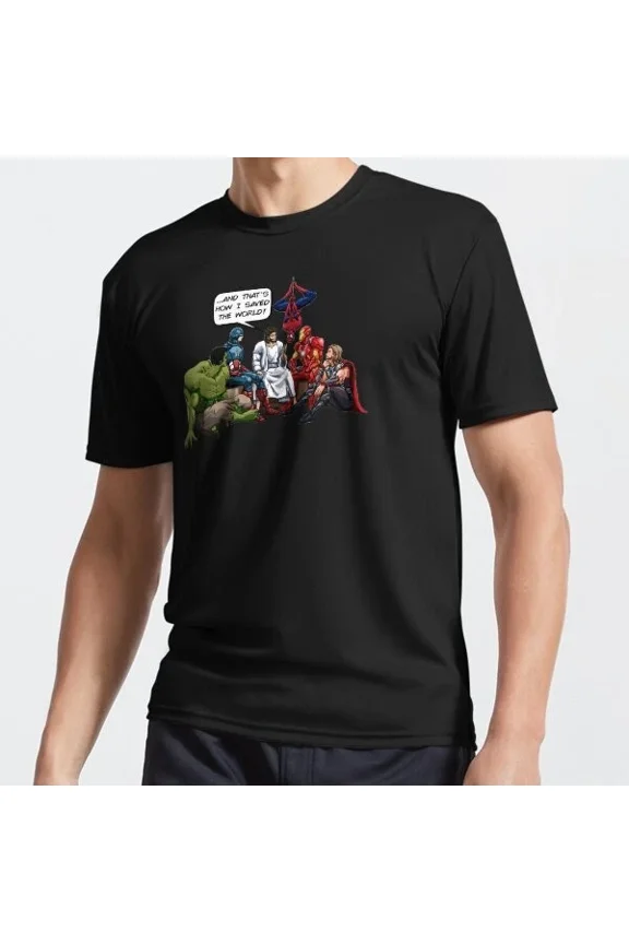 Jesus And The Superheroes Retro Vintage T-Shirt Unisex S-5XL Hot Trending Shirt, Vintage Birthday Gift