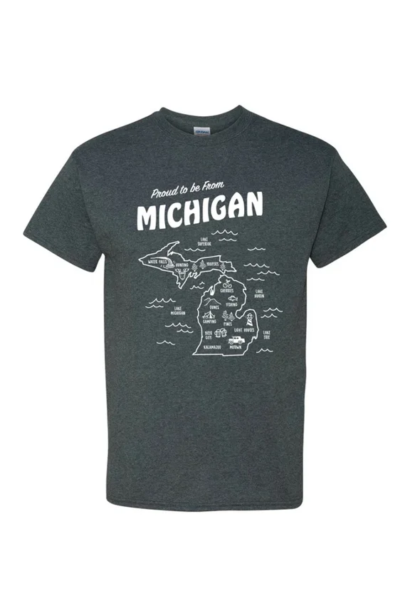 Proud to Be from Michigan - Great Lakes, Yooper, Euchre Graphic T-Shirt Unisex S-5XL Hot Trending Shirt, Vintage Birthday Gift