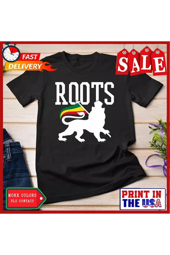 Reggae Roots - Lion Of Judah Rastafari Music Rasta Gift T-Shirt Unisex S-5XL Hot Trending Shirt, Vintage Birthday Gift
