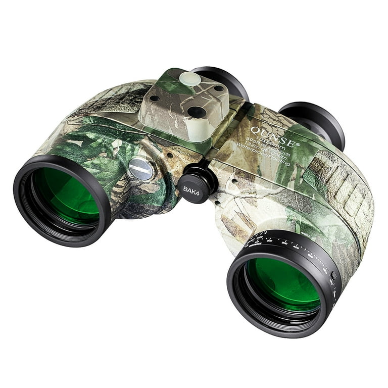 QUNSE 10x50 Binoculars for Adults with Range Finder and Compass