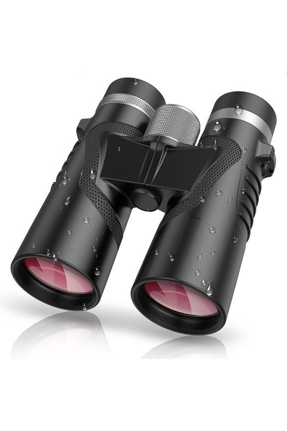 10x42 HD Binoculars for Adults High Powered with Upgraded Phone Adapter, Compact Waterproof Binoculars with Fully Multi Coated Lens, Ideal for Birding and Outdoors (Black)