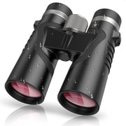 QUNSE 10x42 HD Binoculars for Adults High Powered with Upgraded Phone Adapter, Compact Waterproof Binoculars with Fully Multi Coated Lens, Ideal for Birding and Outdoors Black