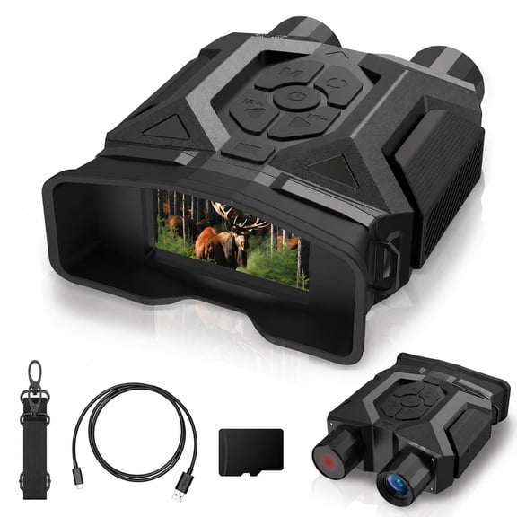 QUNSE Night Vision Goggles, Digital Night Vision Binoculars for Adults, Night Vision Device for Camping, Hunting, Wildlife Watching and Outdoor Use