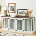 thumbnail image 1 of QUNTTINA 70.9” Wooden Large Dog Crate Furniture with Divider, TV Stand End Table for 2 Dogs, for room and living room, 1 of 12