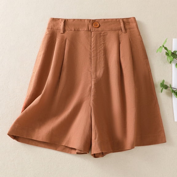 QUNYINEY Bermuda Women's Shorts Casual Solid Comfort Waist with Pockets Loose Shorts