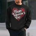 thumbnail image 1 of QUNYINEY Black Men Sweatshirts Long Sleeve Crew Neck Valentine's Day Casual Tops Loose Drop Shoulder Sweatshirts, 1 of 6