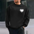 thumbnail image 1 of QUNYINEY Black Sweatshirts for Men Long Sleeve Casual Crew Neck Valentine's Day Tops Pullover Loose Drop Shoulder Sweatshirts, 1 of 8