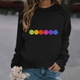 thumbnail image 1 of QUNYINEY Black Womens Sweatshirts Crew Neck Pickleball Long Sleeve Casual Tops Drop Shoulder Loose Pullover Sweatshirts, 1 of 4