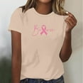 thumbnail image 1 of QUNYINEY Breast Cancer Awareness Womens Shirts Summer Short Sleeve Casual Tops Pullover Loose Crew Neck Graphic Tees, 1 of 5