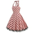 thumbnail image 1 of QUNYINEY Casual Dresses for Women Sleeveless Polka Dot A-Line Dress V Neck Flowy Slip Midi Sundress, 1 of 6