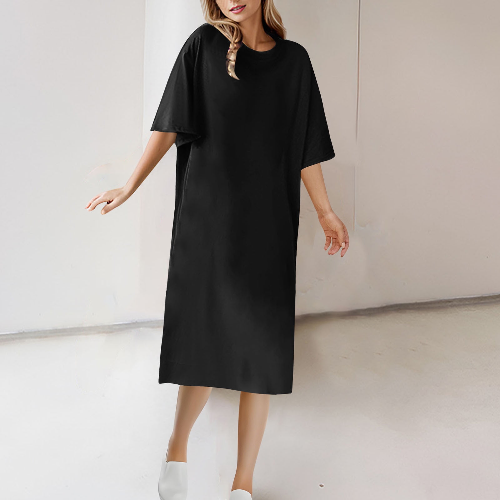 knee length dresses for ladies Sanganeri Block Printed Cotton Midi Tent Dress 28