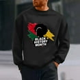 thumbnail image 1 of QUNYINEY Casual Mens Sweatshirts Crew Neck Black Black History Month Long Sleeve Tops Loose Pullover Drop Shoulder Sweatshirts, 1 of 6