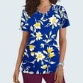 thumbnail image 1 of QUNYINEY Casual Summer Tops for Women Floral Short Sleeve V Neck Shirts with Pocket Nursing Pullover Loose Tops, 1 of 5