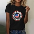 thumbnail image 1 of QUNYINEY Casual T Shirts for Women Independence Day Short Sleeve Crew Neck Tops Loose Summer Pullover Womens Tops, 1 of 5