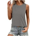 thumbnail image 1 of QUNYINEY Casual Tank Tops Women Muscle Solid Crewneck Sleeveless Shirts Loose Cut Out Summer Tank Tops, 1 of 8