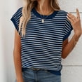 thumbnail image 1 of QUNYINEY Casual Tee Shirts Womens Short Sleeve Crew Neck Striped Tops Slim Pullover Cotton Shirts, 1 of 7