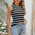 thumbnail image 1 of QUNYINEY Casual Women's Tank Tops Crew Neck Striped Sleeveless Tops Knit Loose Summer Tank Tops, 1 of 7
