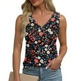 thumbnail image 1 of QUNYINEY Casual Women's Tank Tops Floral Camisole Sleeveless V Neck Shirts Ruffle Summer Loose Tank Tops, 1 of 6