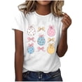 thumbnail image 1 of QUNYINEY Casual Womens Shirts Easter Crew Neck Pullover Short Sleeve Tops Loose Funny Womens Tops, 1 of 4
