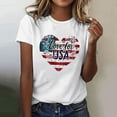 thumbnail image 1 of QUNYINEY Casual Womens T Shirts Short Sleeve Crew Neck Independence Day Tops Pullover Summer Loose Womens Tops, 1 of 5