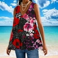 thumbnail image 1 of QUNYINEY Casual Womens Tank Top V Neck Floral Camisole Sleeveless Tops Summer Loose Pleated Tank Tops, 1 of 5