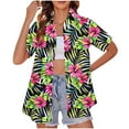 thumbnail image 1 of QUNYINEY Collared Womens Button Down Shirts Hawaiian Casual Short Sleeve Tops Loose Summer Beach Women Tops, 1 of 6