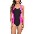 thumbnail image 1 of QUNYINEY Colorblock Womens One Piece Swimsuits Tummy Control Bathing Suit Cut Out Slimming Swimwear, 1 of 7