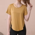 thumbnail image 1 of QUNYINEY Crew Neck Shirts for Women Solid Pullover Short Sleeve Casual Tops Workout Breathable Loose Women's Tops, 1 of 3