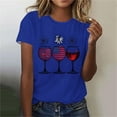thumbnail image 1 of QUNYINEY Crew Neck T-Shirts for Women Casual Short Sleeve Independence Day Tops Loose Summer Pullover Women's Tops, 1 of 5