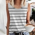 thumbnail image 1 of QUNYINEY Crew Neck Women Tank Top Sleeveless Striped Casual Tops Loose Summer Going Out Tank Tops, 1 of 5