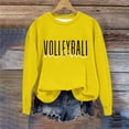 thumbnail image 1 of QUNYINEY Crew Neck Women's Sweatshirts Long Sleeve Casual Volleyball Mom Yellow Tops Pullover Loose Drop Shoulder Sweatshirts, 1 of 4