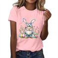 thumbnail image 1 of QUNYINEY Crew Neck Womens Shirts Easter Casual Pullover Short Sleeve Tops Loose Womens Tops Trendy, 1 of 4