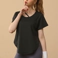 thumbnail image 1 of QUNYINEY Crew Neck Womens Shirts Pullover Casual Solid Short Sleeve Tops Breathable Loose Workout Women's Tops, 1 of 3