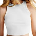 thumbnail image 1 of QUNYINEY Crew Neck Womens Tank Top Sleeveless Casual Solid Crop Tops Summer Ribbed Slim Tank Tops, 1 of 6